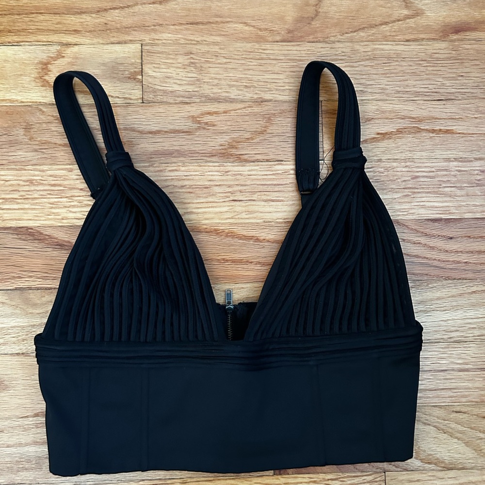 Nasty Gal Black Textured Bralette